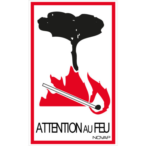 Panneau Attention au feu (symbole) - Rigide 330x200mm - 4160801