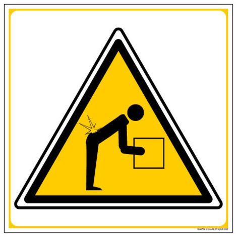 PANNEAU ATTENTION AU LEVER DE CHARGE (C1236) - Adhésif - 125 x 125 mm