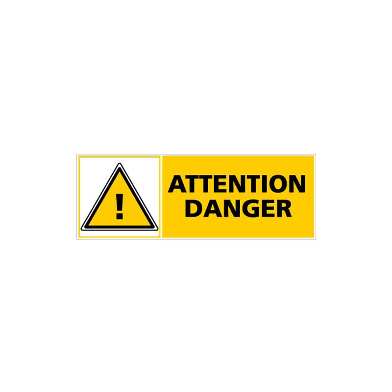 Signaletique.biz France - Panneau attention danger (C0275) - Aluminium 2 mm - 980 x 350 mm