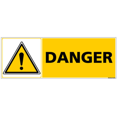 Panneau ATTENTION DANGER (C0337) - Plastique PVC 1,5 mm - 210 x 75 mm