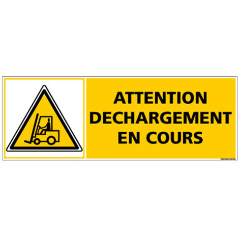 Panneau - ATTENTION DECHARGEMENT EN COURS (C1373) - Aluminium 2 mm - 980 x 350 mm