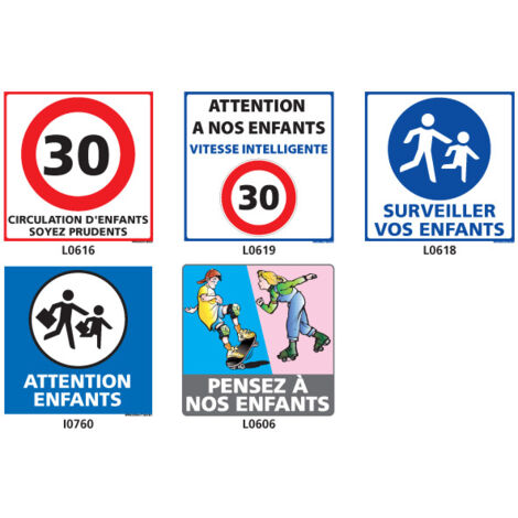 Panneau ATTENTION ENFANTS (L0616) - L0616 - 125 x 125 mm