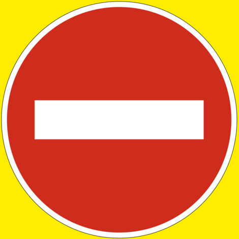 Panneau B1j Répétition Sens Interdit – Interdiction d’Accès à Contresens Bretelle Autoroute – 700 mm –  Signalisation Carrée Fond Jaune Rétro-réfléchissant – Modèle Bretagne Sécurité Routière