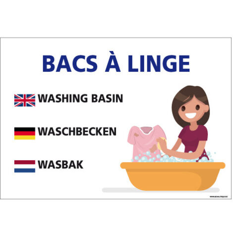 PANNEAU BACS A LINGE (H0332) - Adhésif - 210 x 150 mm
