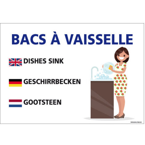 PANNEAU BACS A VAISSELLE (H0333) - Plastique PVC 1,5 mm - 210 x 150 mm