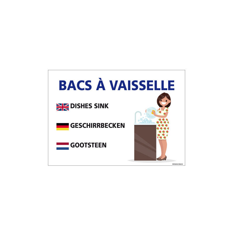 PANNEAU BACS A VAISSELLE (H0333) - Adhésif - 630 x 450 mm