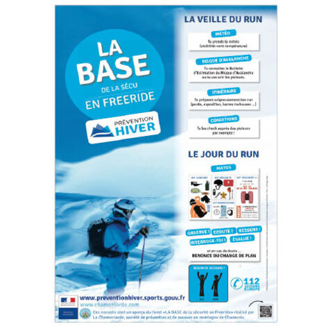 PANNEAU BASE DE SECURITE EN RUN (H0367) - Adhésif - 75 x 105 mm