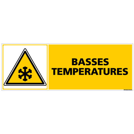 Panneau BASSES TEMPERATURES (C0318) - Adhésif - 210 x 75 mm