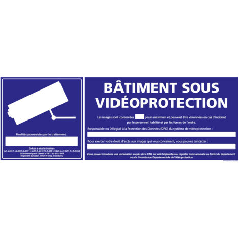 PANNEAU BATIMENT SOUS VIDEO PROTECTION (G1175) - Adhésif - 210 x 75 mm