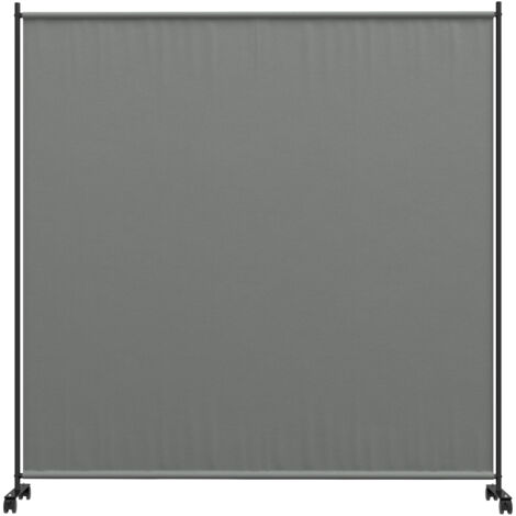 Panneau brise-vue extérieur sur roulettes pour jardin, terrasse, balcon - 183x30x181 cm - gris