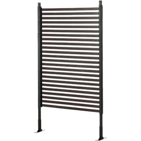 Panneau brise-vue métal jardin modulaire 93x22x150 cm avec piquets ou pieds