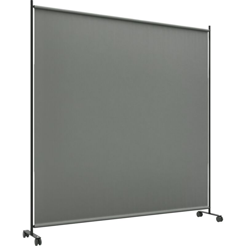 Panneau brise-vue paravent extérieur sur roulettes - autoportant - dim. 183L x 30l x 181H cm - gris