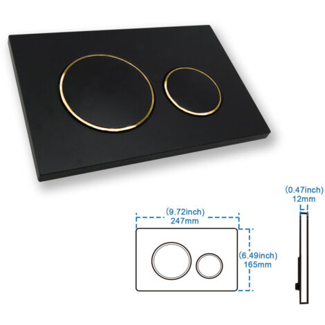 Panneau Caché Jblsigma20 Noir Anneau D'or Brillant Bouton De Remplissage De Toilette - KZQ