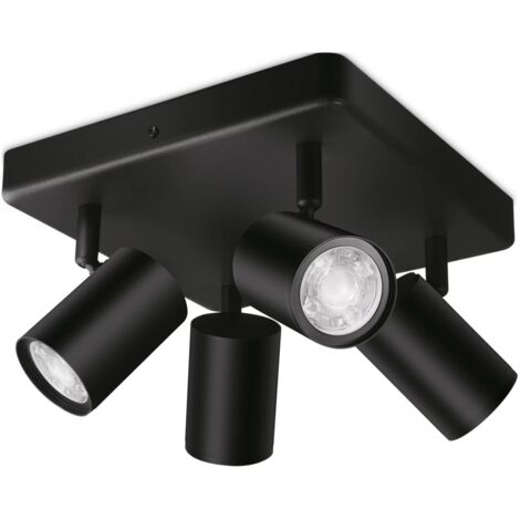 Panneau carré spot orientable IMAGEO 4x, éclairage LED noir