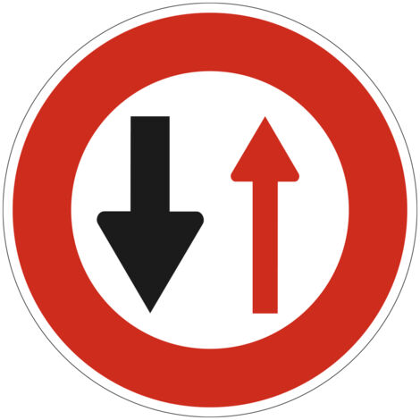Panneau Cédez le Passage à la Circulation Venant en Sens Inverse B15 – 450 mm – Signalisation Ronde Sécurité Routière – Modèle Bretagne – Aluminium Rétro-réfléchissant NF
