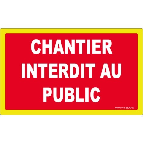 Panneau Chantier interdit au public - haute visibilité - 330x200mm - 4090641