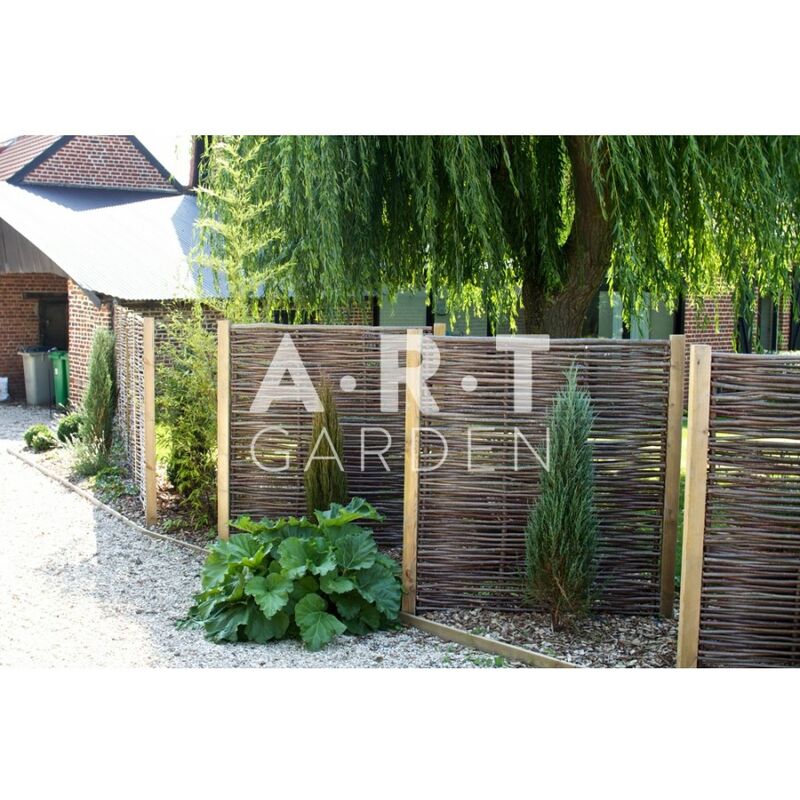 Art-garden - Panneau claustra noisetier tressé horizontal Hauteur 180 x Largeur 150 cm - Naturelle