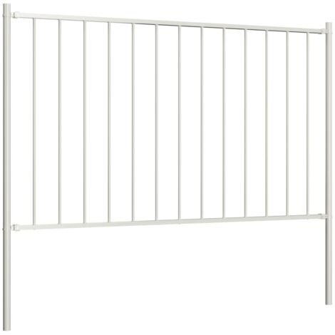 Panneau clôture et poteaux acier enduit de poudre 1,7x1 m blanc CFW9694630
