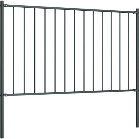 Panneau clôture et poteaux acier enduit de poudre anthracite CFW4557174