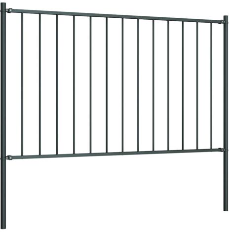 Panneau clôture poteau de jardin,design simple Acier enduit poudre 1,7x1,25m Anthracite -85815