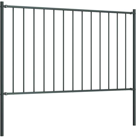 Panneau clôture poteau de jardin,design simplex Acier enduit poudre 1,7x1 m Anthracite -79323