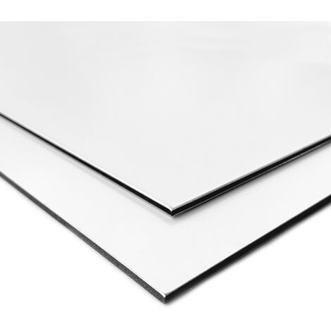 Panneau Composite Aluminium Blanc 2 mm - Plaque alu avec au Centre un Polyéthylène (PVC) Aluminium Composite Blanc 2 mm