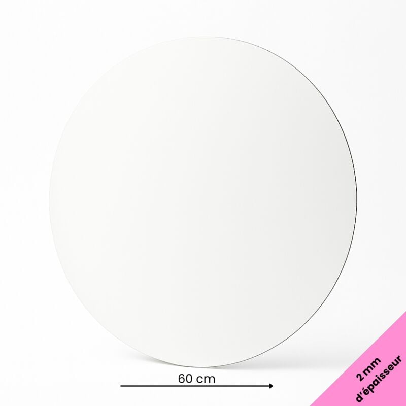 Panneau Composite Aluminium Blanc 2 mm Rond. Plaque alu avec au Centre un Polyéthylène (pvc) Aluminium Composite Blanc 2 mm - 60 cm (600 mm)