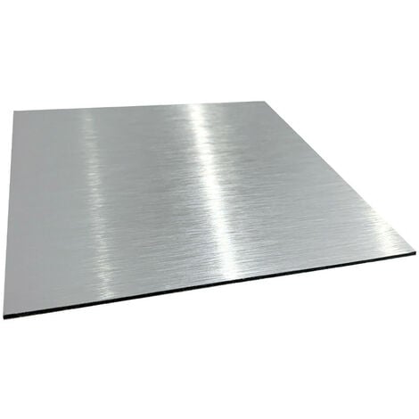 Panneau Composite Aluminium Brossé épaisseur 2 mm. Plaque alu avec au Centre un Polyéthylène (PVC) - 50 x 60 cm (500 x 600 mm)
