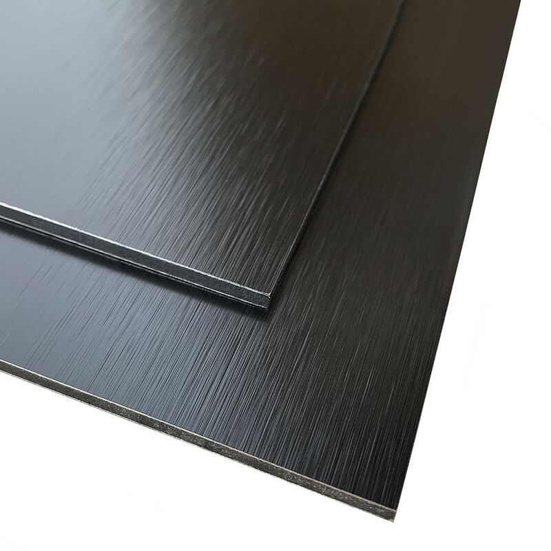 Panneau Composite Aluminium Brossé Noir et Cuivre Reversible 3mm - Plaque alu avec au Centre un Polyéthylène (pvc) - 100 x 200 mm