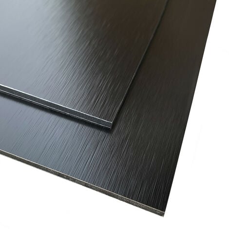 Panneau Composite Aluminium Brossé Noir et Cuivre Reversible 3mm - Plaque alu avec au Centre un Polyéthylène (PVC)