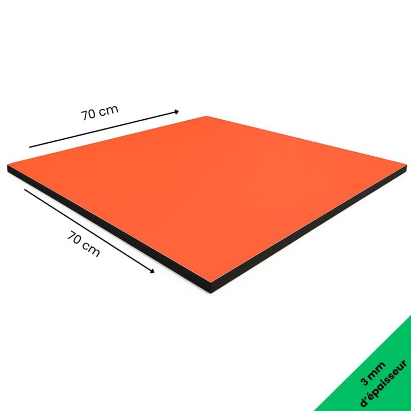 Panneau Composite Aluminium Couleur 3mm. Plaque Aluminium Composite. Plaque Alu - Orange - 700 x 700 mm