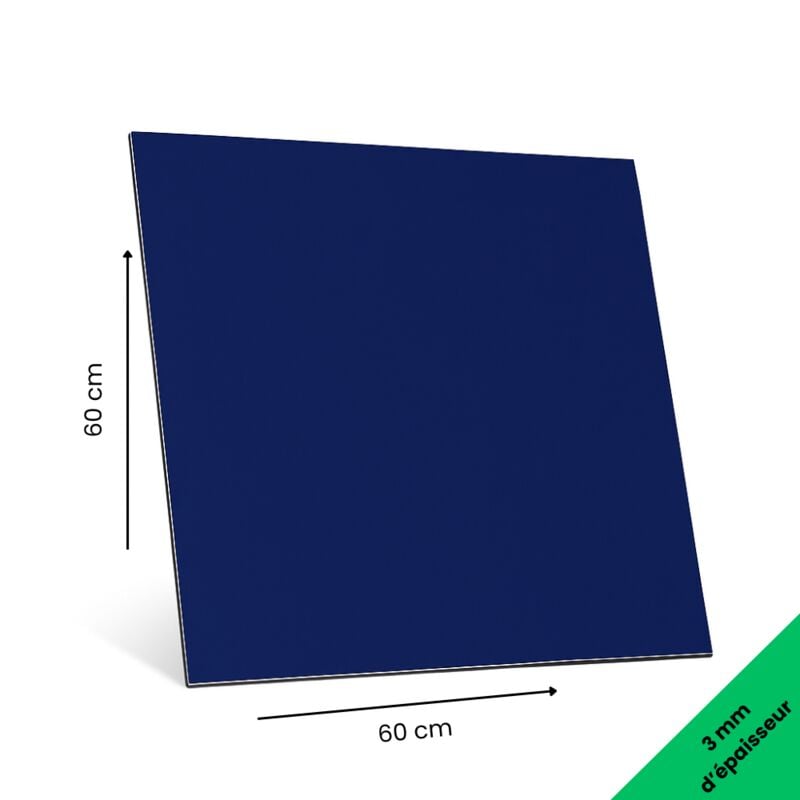 Panneau Composite Aluminium Couleur 3mm. Plaque Aluminium Composite. Plaque Alu - Bleu - 600 x 600 mm