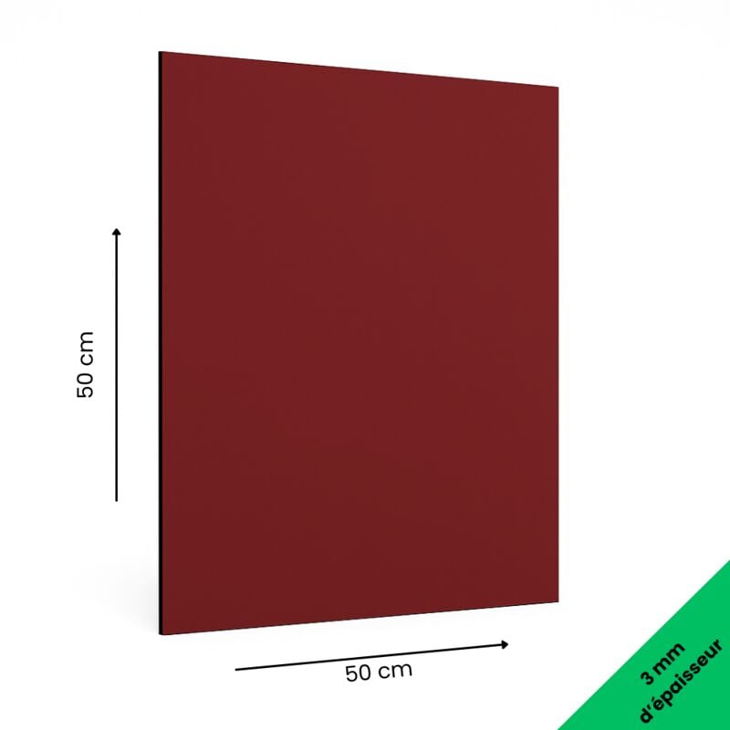 Panneau Composite Aluminium Couleur 3mm. Plaque Aluminium Composite. Plaque Alu - Bordeaux - 500 x 500 mm