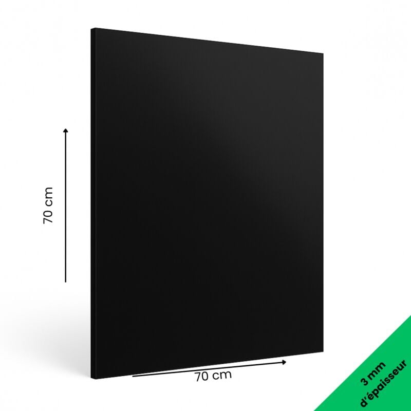 Panneau Composite Aluminium Couleur 3mm. Plaque Aluminium Composite. Plaque Alu - Noir - 700 x 700 mm