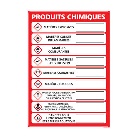 Panneau CONSIGNE DE STOCKAGE DES PRODUITS CHIMIQUES (C0948) - Plastique PVC 1,5 mm - A3 : 297 x 420 mm
