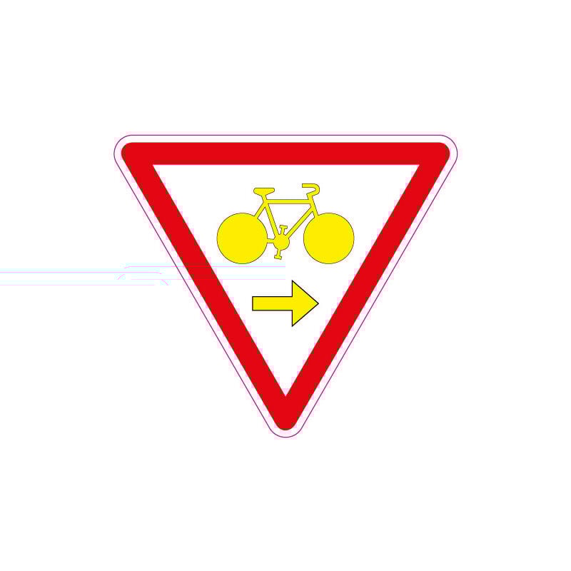 Panneau cycliste cedez le passage (M12d)