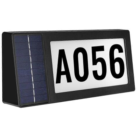 Panneau d'adresse solaire, numéros de maison lumineux à énergie solaire --