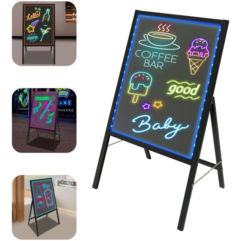 Panneau d'affichage led Affichage de menu debout Rectangulaire Message Board Panneau 50x70cm