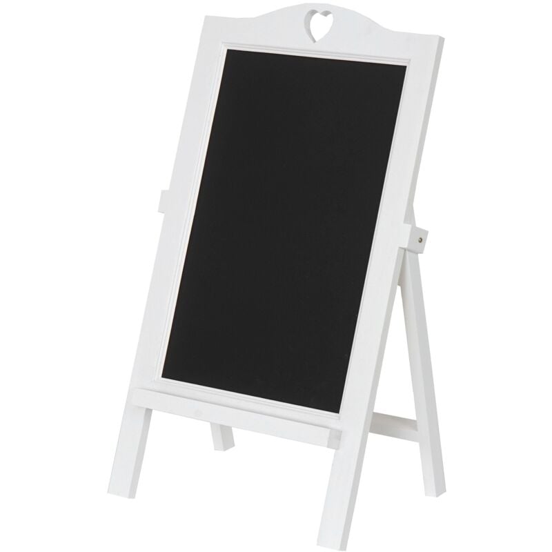 Panneau d'affichage publicitaire à craies pour intérieur ou extérieur 66x37x27cm aspect vieilli vintage blanc 040004309