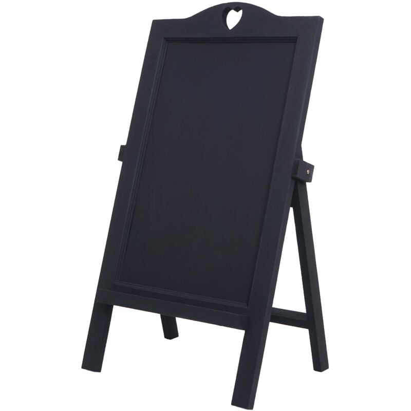 Panneau d'affichage publicitaire à craies pour intérieur ou extérieur 66x37x27cm aspect vieilli vintage gris foncé 040004313