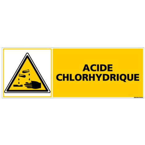 PANNEAU DANGER ACIDE CHLORHYDRIQUE (C0251) - Adhésif - 210 x 75 mm