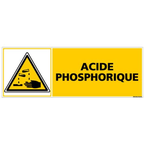 PANNEAU DANGER ACIDE PHOSPHORIQUE (C0253) - Adhésif - 210 x 75 mm