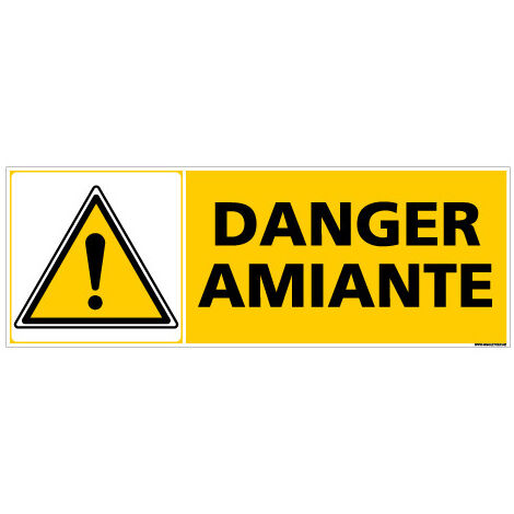 Panneau DANGER AMIANTE (C0339) - Adhésif - 210 x 75 mm