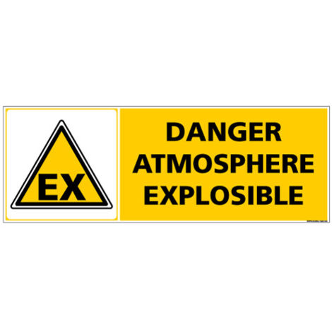 Panneau DANGER ATMOSPHERE EXPLOSIBLE (C1365) - Adhésif - 210 x 75 mm