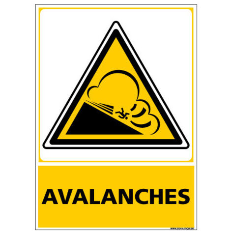 PANNEAU DANGER AVALANCHES (C1443) - Adhésif - 150 x 210 mm