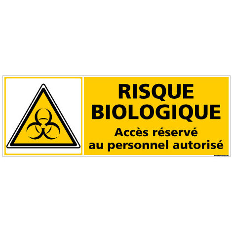 Panneau DANGER BIOLOGIQUE (C0349) - Adhésif - 210 x 75 mm