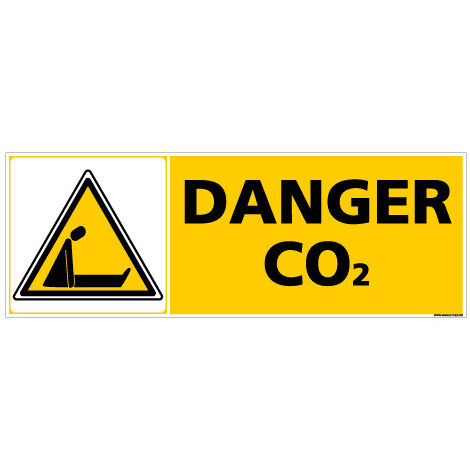 Panneau DANGER C02 (C0351) - Adhésif - 210 x 75 mm