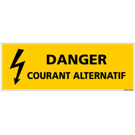 Panneau DANGER COURANT ALTERNATIF (C1340) - Adhésif - 210 x 75 mm