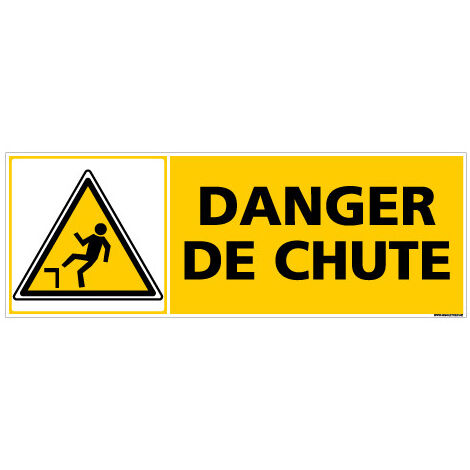 Panneau DANGER DE CHUTE (C0350) - Adhésif - 700 x 250 mm