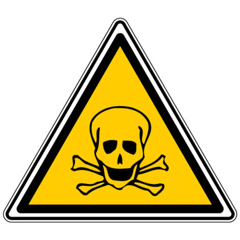 Panneau danger de mort - Adhésif - 250x250 mm - Conforme à la norme ISO 7010